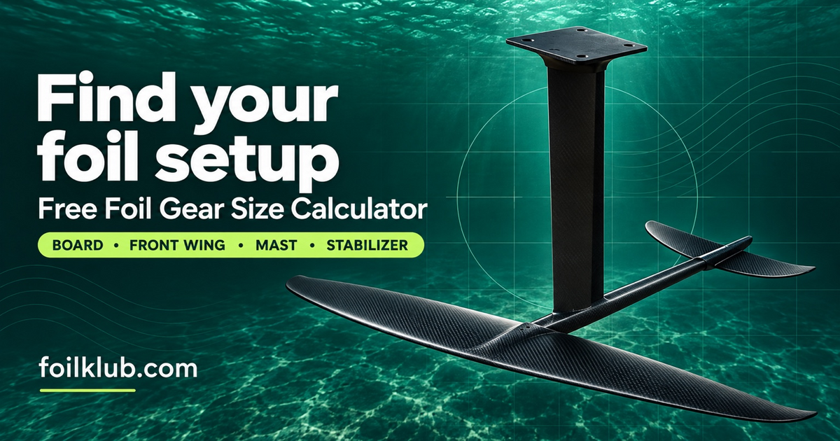 Find your foil setup with the free FoilKlub Gear Size Calculator